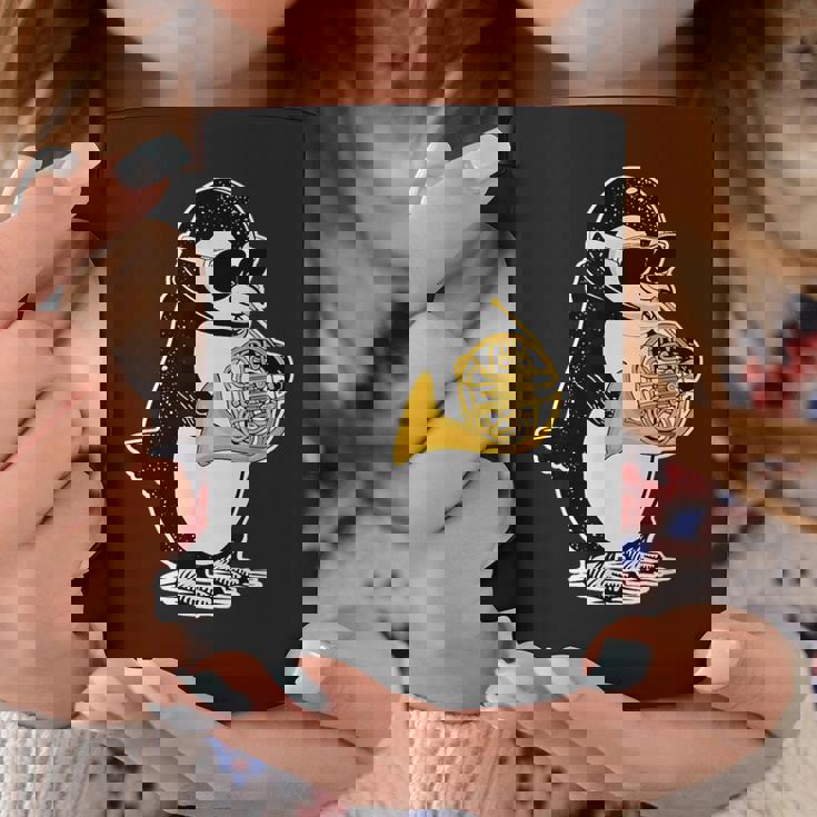 フレンチホルン奏者 ペンギン好き 音楽 フレンチホルン コーヒーマグ 面白い贈り物