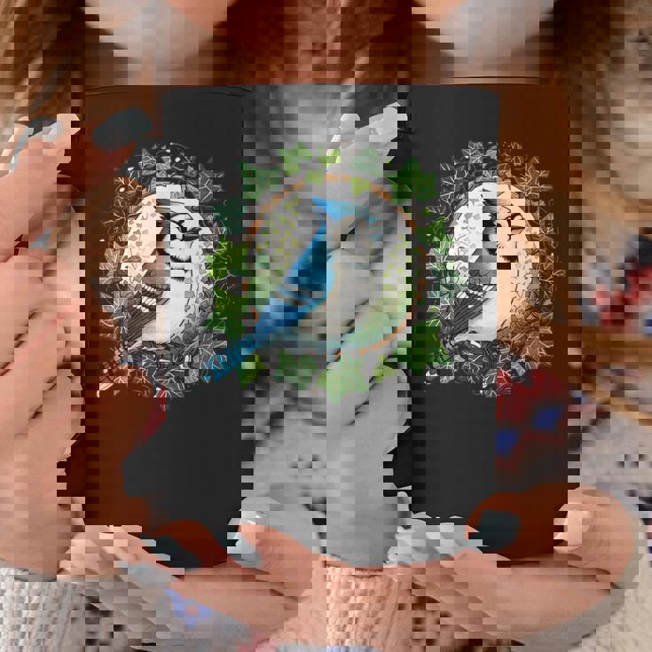 ブルージェイとイングリッシュアイビーバードアートブルージェイズイラスト コーヒーマグ 面白い贈り物