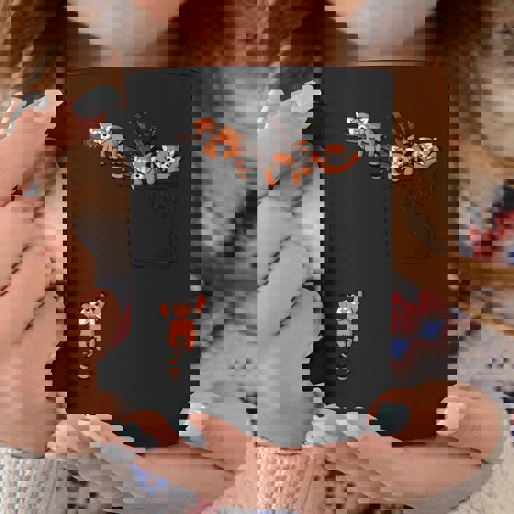 ポケットシリーズ かわいいレッサーパンダ くまの遊び 長袖tシャツ コーヒーマグ 面白い贈り物