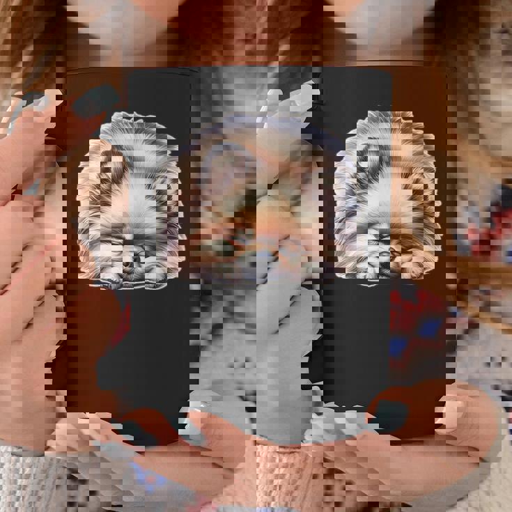 ポメラニアン × ポメラニアン 犬 寝ている コーヒーマグ 面白い贈り物