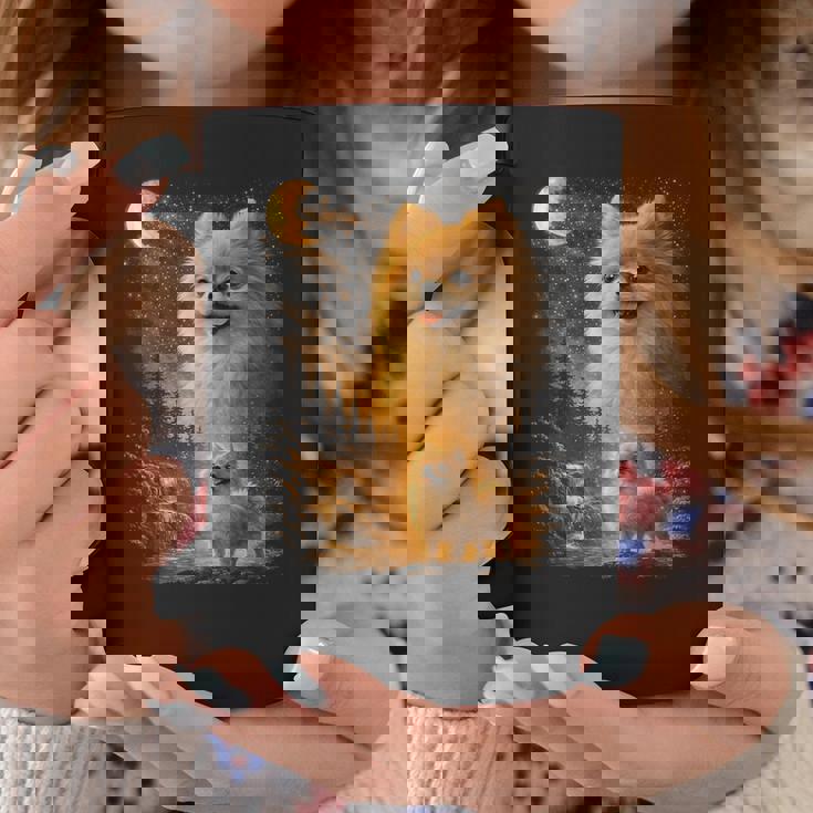 ポメラニアン ハウリング トゥ ザ ムーン ヴィンテージ 90年代 ファニー ペット オーナー コーヒーマグ 面白い贈り物