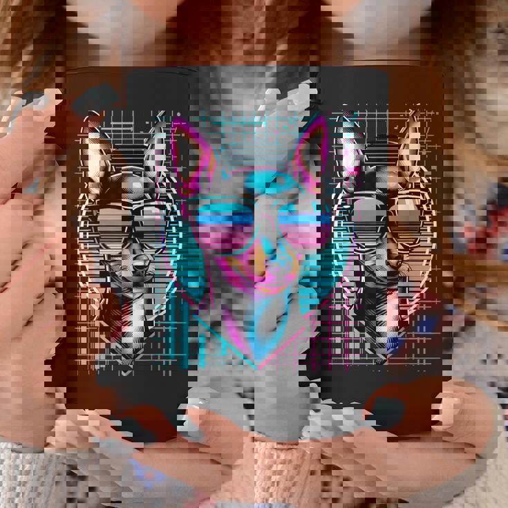 メンズ レディース ミニピン ヴェイパーウェーブ ミニチュア ピンシャー好き コーヒーマグ 面白い贈り物