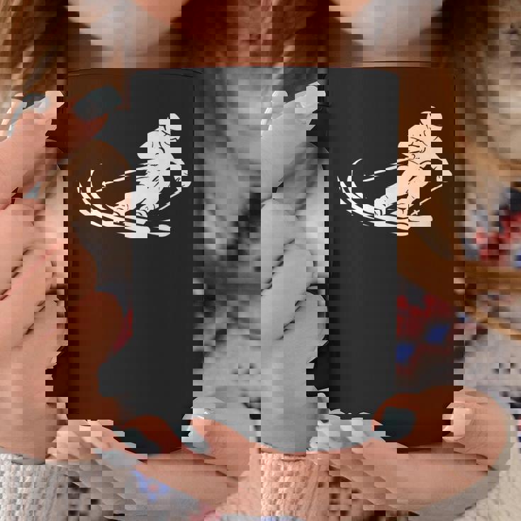 ミニマリスト スキー シルエット ウィンタースポーツ デザイン コーヒーマグ 面白い贈り物