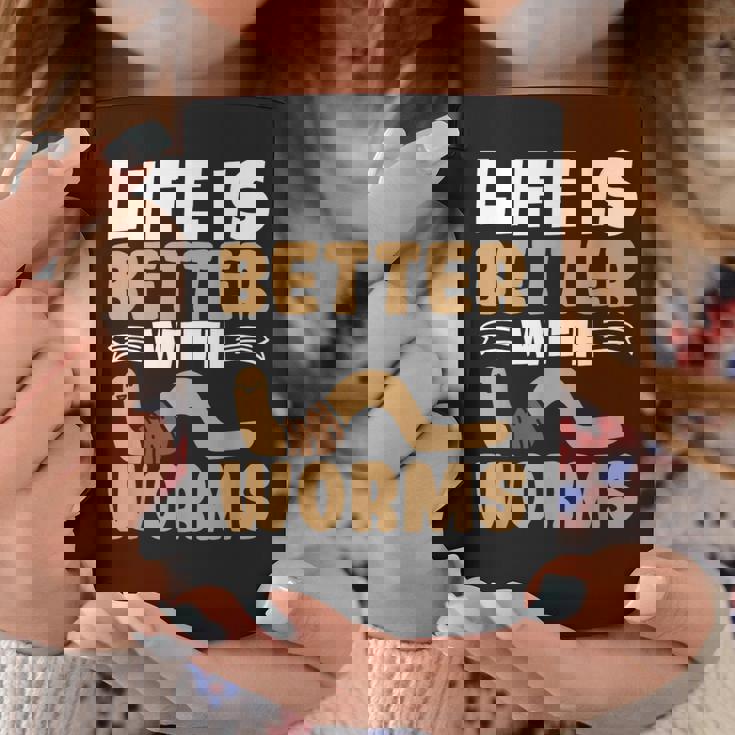 ミミズがいると人生はより良くなる ミミズの養殖 ミミズ ファーマー コーヒーマグ 面白い贈り物