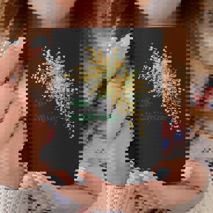 ミモザ 花柄 Little Bright Days ナチュラル 春カラー フラワーデザイン 長袖tシャツ コーヒーマグ 面白い贈り物