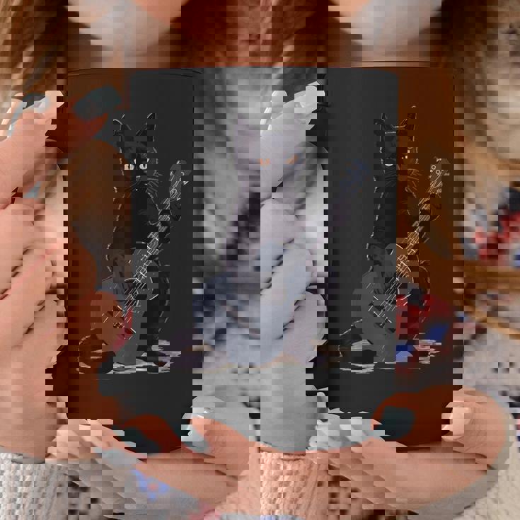 ミュージシャン黒猫ギタリストボンベイキャッツウィズギター コーヒーマグ 面白い贈り物