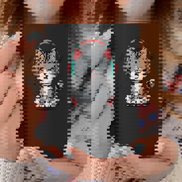 ミュージック・キャッツ ミュージシャンのための音符の衣装 ヘッドフォン猫 コーヒーマグ 面白い贈り物