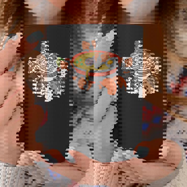 ラーメン寿司パピヨン犬 コーヒーマグ 面白い贈り物