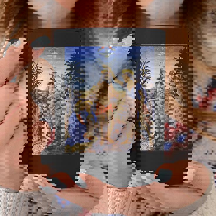 レオナルド ダヴィンチ 面白いtシャツ アート キリストの洗礼 聖書 絵画 メンズ 面白い 服 美術 ネタ コーヒーマグ 面白い贈り物