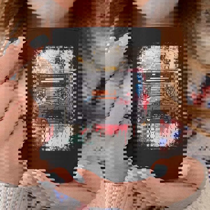 レトロスタイル オールドスクールミュージックテープ カセット ヴィンテージ ミックステープ 長袖tシャツ コーヒーマグ 面白い贈り物