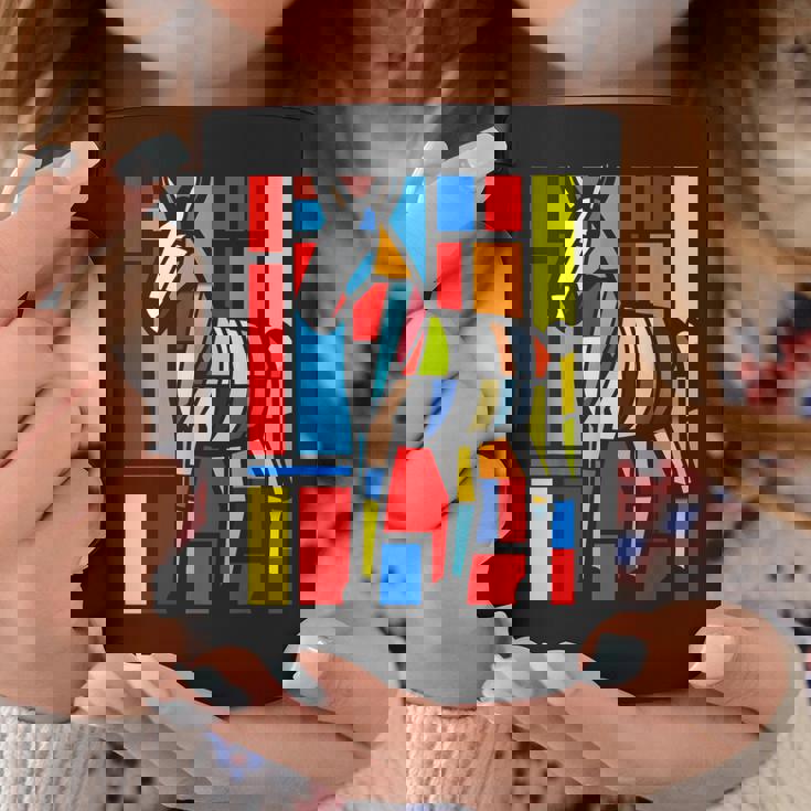 ロバ カラフル 動物 グラフィック アートワーク ロバ コーヒーマグ 面白い贈り物