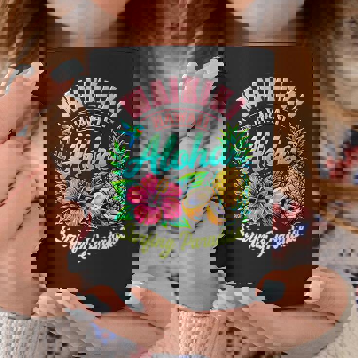 ワイキキ ハワイ アロハ サーフィン パラダイス ハイビスカス パイナップル 長袖tシャツ コーヒーマグ 面白い贈り物