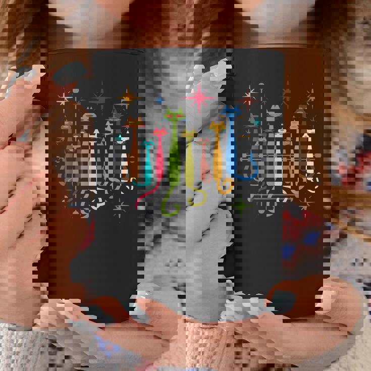 ヴィンテージ レトロ ミッドセンチュリー モダンルック 猫 50年代 60年代スタイル コーヒーマグ 面白い贈り物