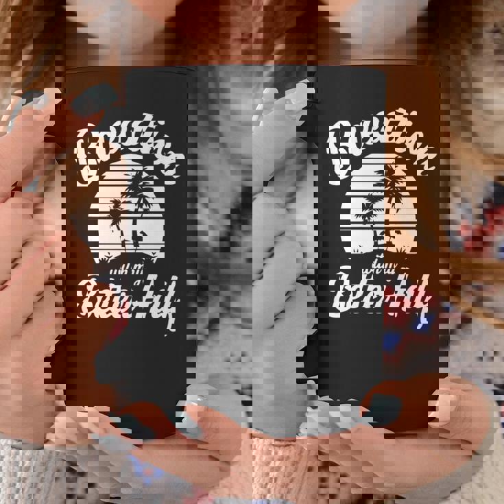 ヴィンテージbaecation With My Better ハーフマッチングカップル 長袖tシャツ コーヒーマグ 面白い贈り物