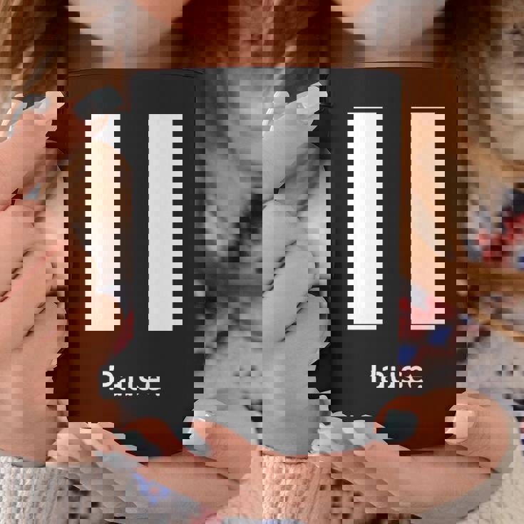 一時停止ボタン 長袖tシャツ コーヒーマグ 面白い贈り物