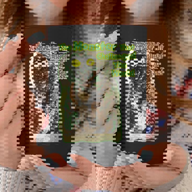 世界に挑んだヴィンテージクラシックホラーモンスター 長袖tシャツ コーヒーマグ 面白い贈り物