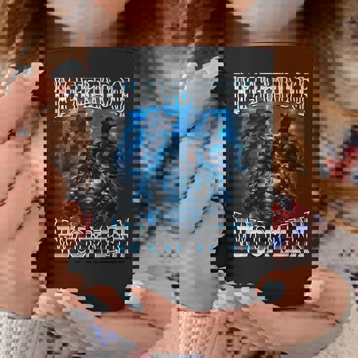 女が怖い狼アルファ・ウルフ・ミーム・クリンジ・ビアード コーヒーマグ 面白い贈り物