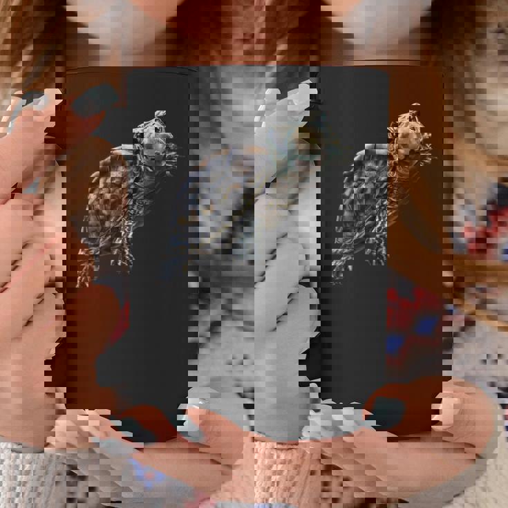 幸せな笑顔の亀 セルフィー ポートレート 面白い コーヒーマグ 面白い贈り物