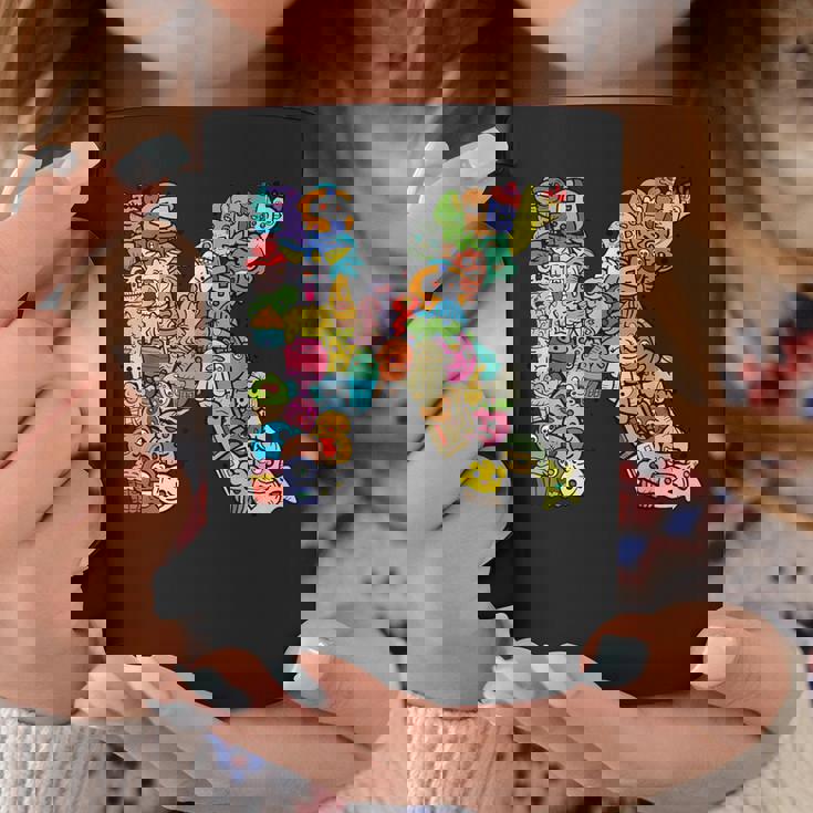 文字k Monsters アルファベットネーム イニシャル キュート モノグラム コーヒーマグ 面白い贈り物