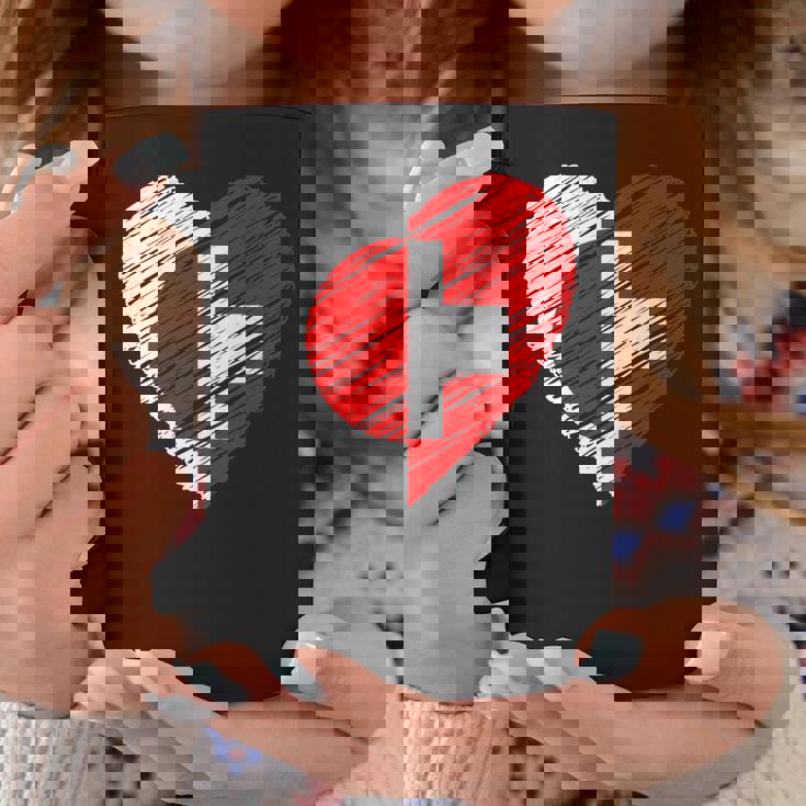 日本 スイス ハート 日本国旗 スイス国旗 ハート 長袖tシャツ コーヒーマグ 面白い贈り物