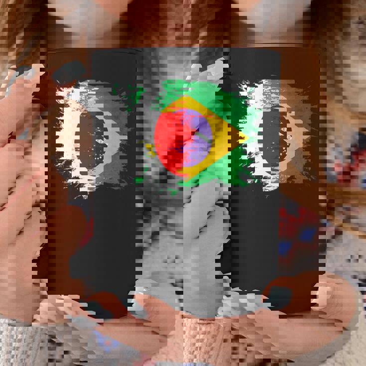 日本とブラジルのdnaヘリテージフラッグ 長袖tシャツ コーヒーマグ 面白い贈り物