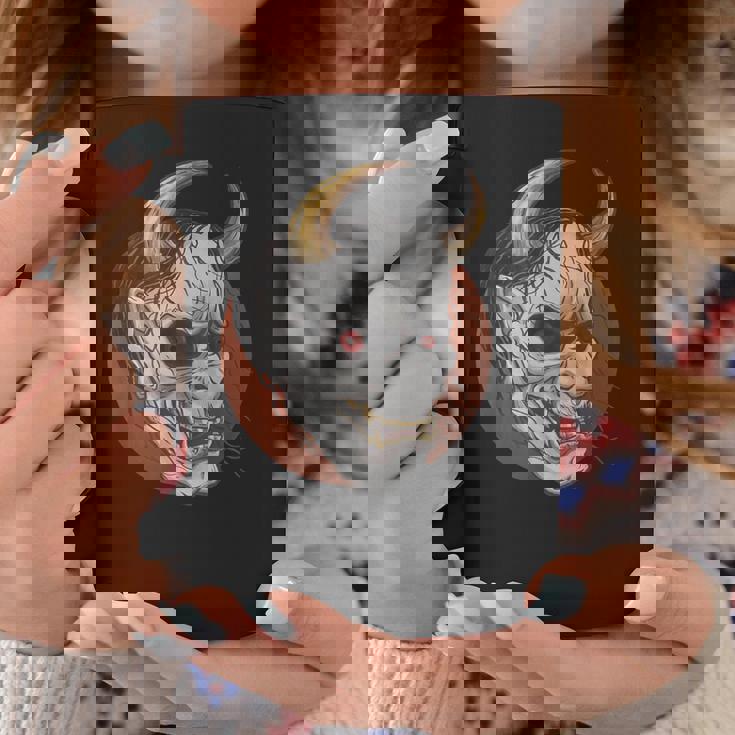 日本の般若マスク 能面 悪魔 鬼 タトゥー 入れ墨 コーヒーマグ 面白い贈り物