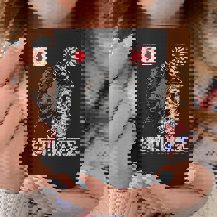 日本昇る日本の太陽旗 パイロット 頭蓋骨 侍 神風 コーヒーマグ 面白い贈り物