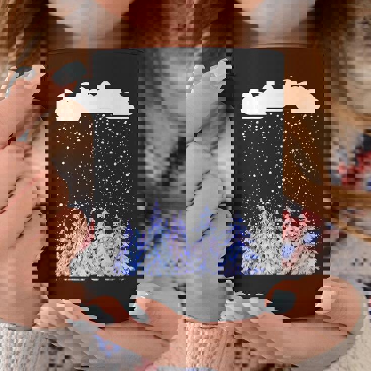 森 雪 新雪 落ちる 冬 ワンダーランド 雪 恋人 コーヒーマグ 面白い贈り物