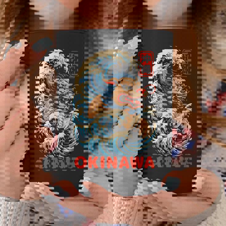 沖縄シーサー 日本漢字 ライオン レトロ アニメ 日本 お土産 コーヒーマグ 面白い贈り物