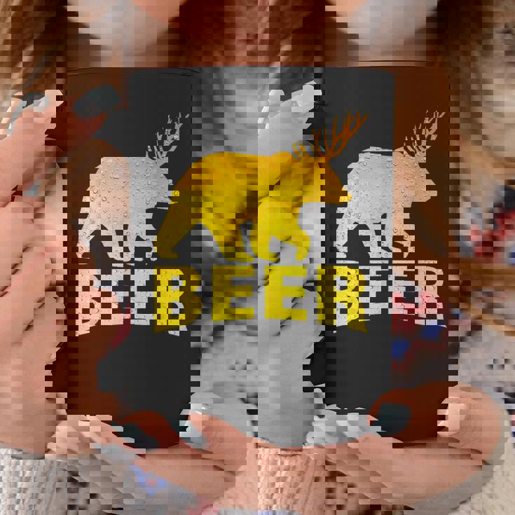 狩猟 ビール スピリット 動物 ティー ベア 鹿 ティー ビール クマ 鹿 コーヒーマグ 面白い贈り物