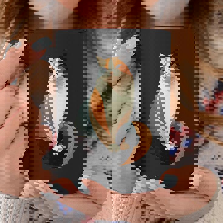 猫 幾何学が描く色彩とラインが生み出すモダン デザイン 6 コーヒーマグ 面白い贈り物