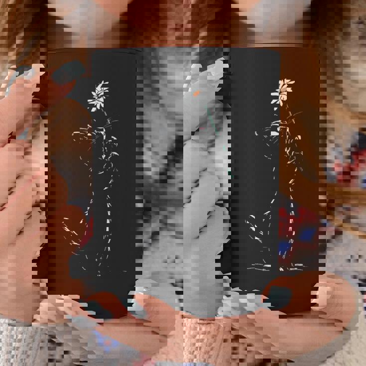 猫 抱っこ 花 ポートレート 動物 モチーフ イラスト 猫 コーヒーマグ 面白い贈り物