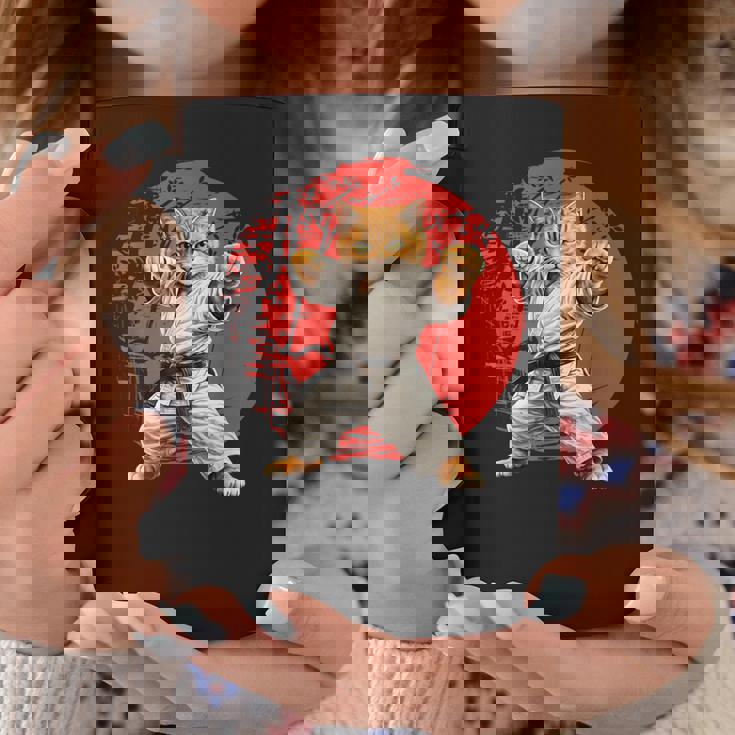 猫 空手 柔道 日本 日没 面白い 空手 猫 コーヒーマグ 面白い贈り物