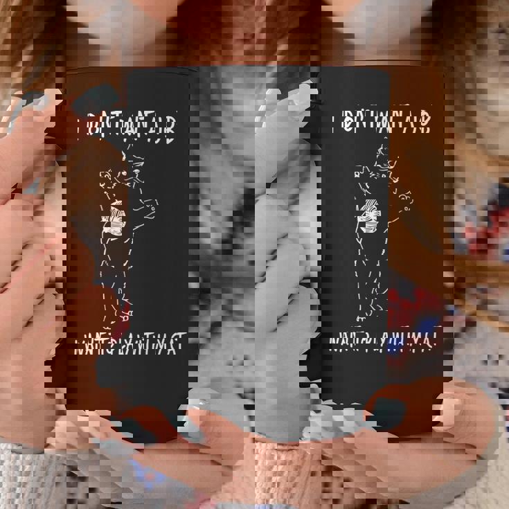 猫と遊びたい仕事はしたくない 面白いふれあい。 長袖tシャツ コーヒーマグ 面白い贈り物