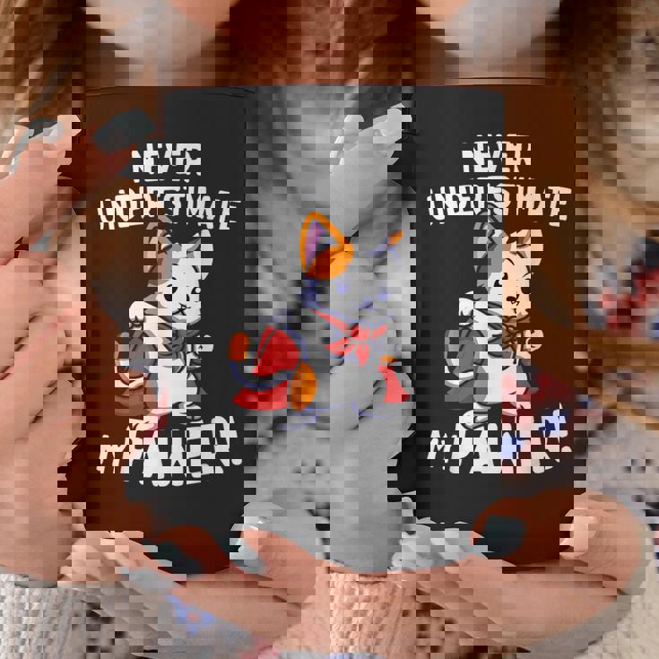 猫に言わせると、Don't Underestimate My Pawer Pun Cat（私の肉球を甘く見ないで）。 コーヒーマグ 面白い贈り物