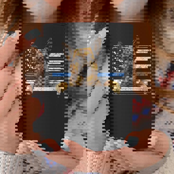 細いブルーライン K9 ジャーマンシェパード 犬 警察官 コーヒーマグ 面白い贈り物