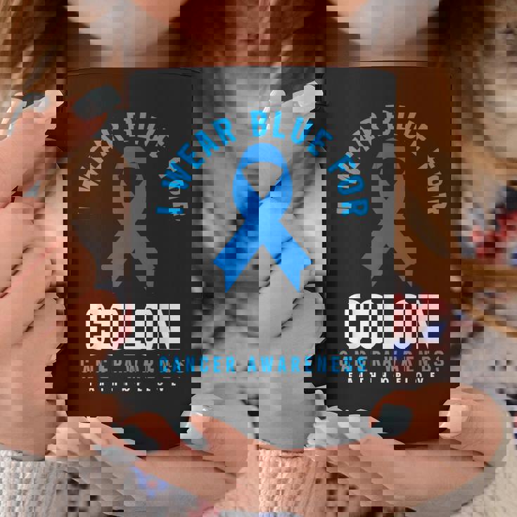 結腸直腸癌 I Wear Blue For Colon Cancer Awareness コーヒーマグ 面白い贈り物