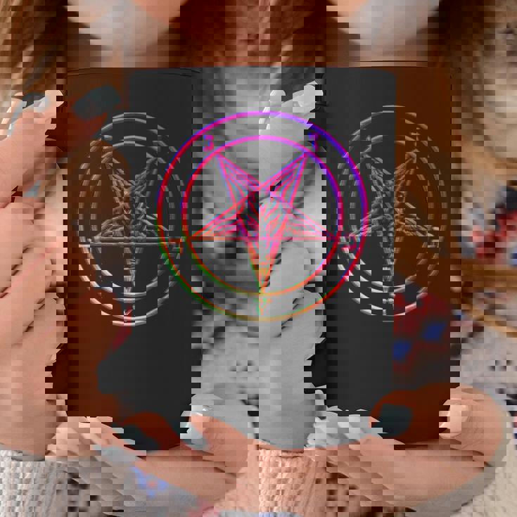 美しいvaporwave サタニックペンタグラム レトログリッチ効果 コーヒーマグ 面白い贈り物