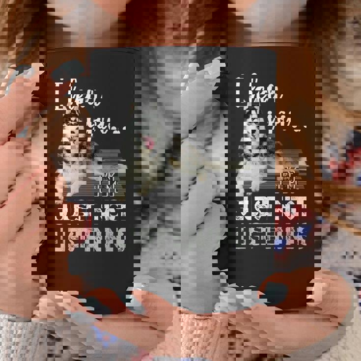 聞こえてるよ聞いていないだけだシベリアンハスキー恋人 コーヒーマグ 面白い贈り物