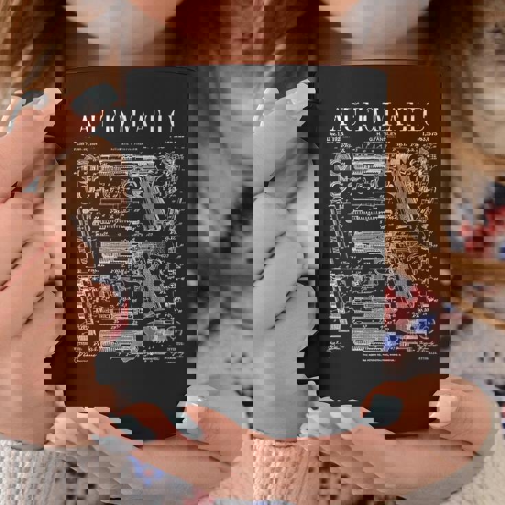 自動ピストル 拳銃 銃器 ヴィンテージガン 特許プリント コーヒーマグ 面白い贈り物