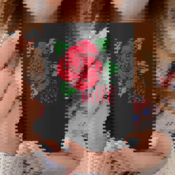 赤いバラとi'm A Wild Roseの花のデザイン コーヒーマグ 面白い贈り物
