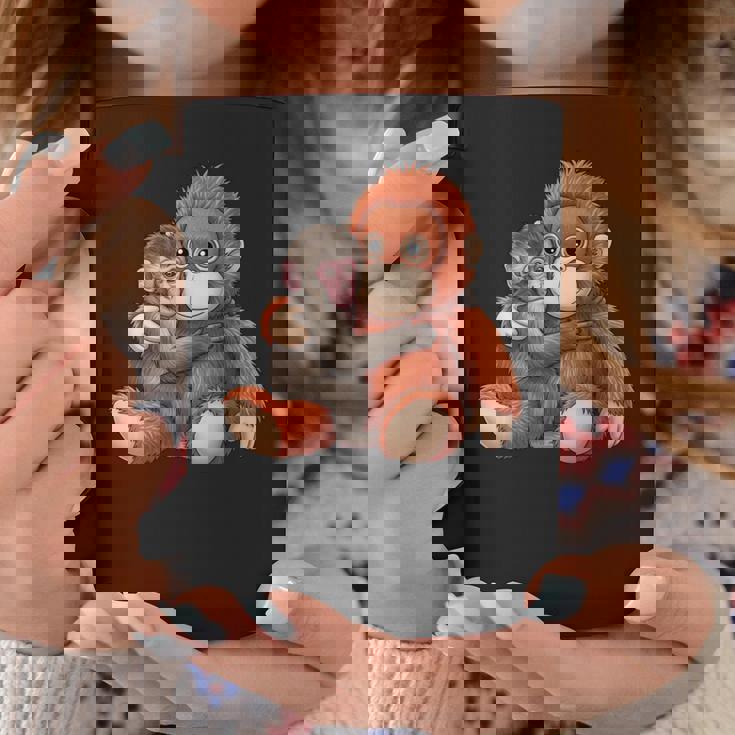 赤ちゃん用 マカク 抱きしめる ぬいぐるみ かわいい オランウータン モンキー パンチ ギフト 長袖tシャツ コーヒーマグ 面白い贈り物