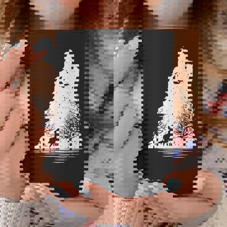 遠吠えするオオカミ 星空 オオカミモチーフ 男女兼用 コーヒーマグ 面白い贈り物