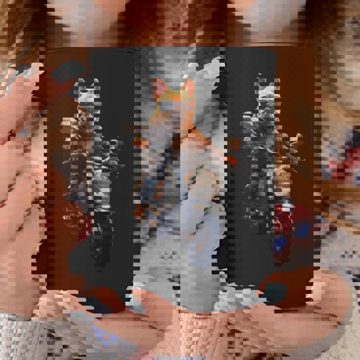 面白いtシャツ フレンチブルドッグ バイク イヌ メンズ 犬好き グッズ おもしろ 面白い 服 ネタ 長袖tシャツ コーヒーマグ 面白い贈り物