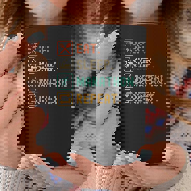 食べる睡眠マラソンリピート面白いマラソンランナー コーヒーマグ 面白い贈り物