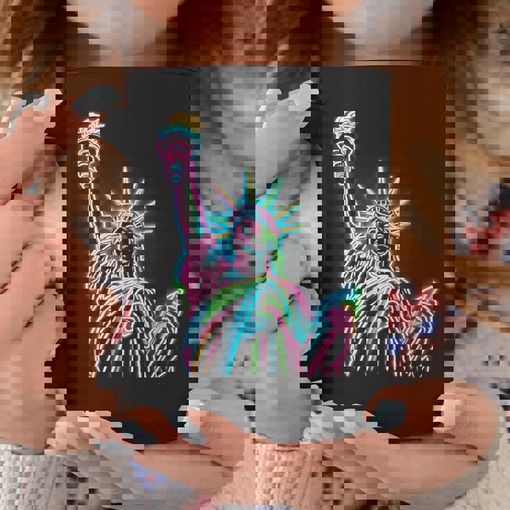 鮮やかな自由の女神tシャツ カラフルなアイコン コーヒーマグ 面白い贈り物