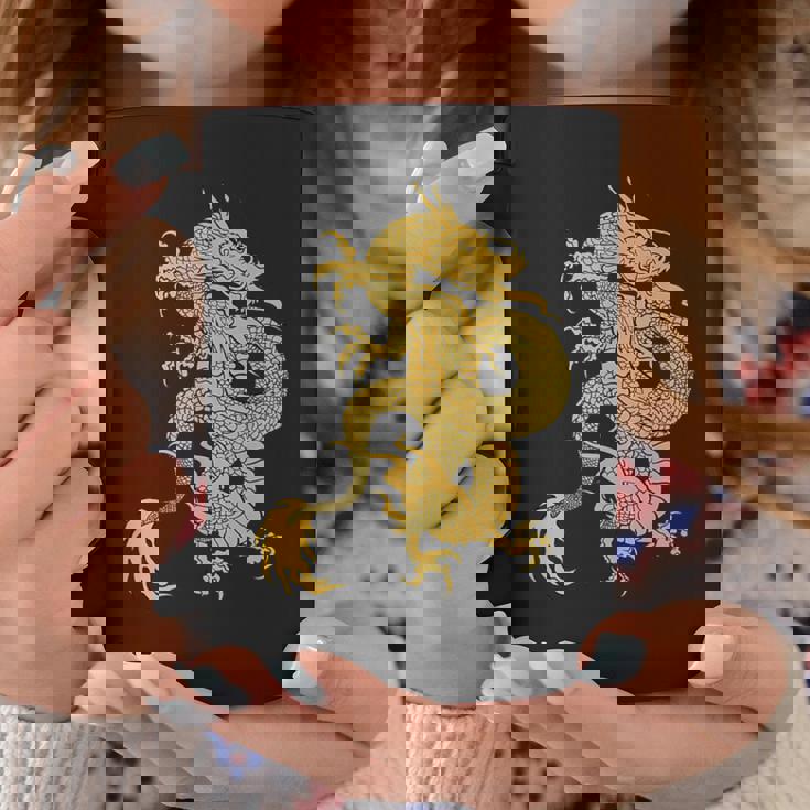 黄金龍 龍 幸運 富裕 幸せ 星 コーヒーマグ 面白い贈り物