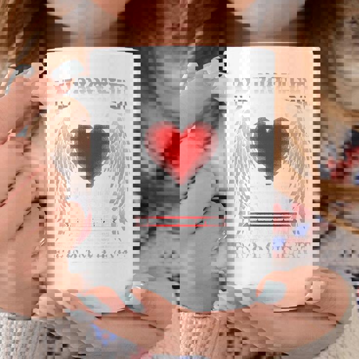 バックプリント My Guardian Angel Brotherメモリアル コーヒーマグ 面白い贈り物