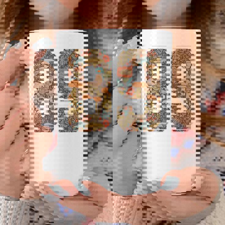 89 ナンバー コテージコア マッシュルーム レトロ フラワー裏側に コーヒーマグ 面白い贈り物