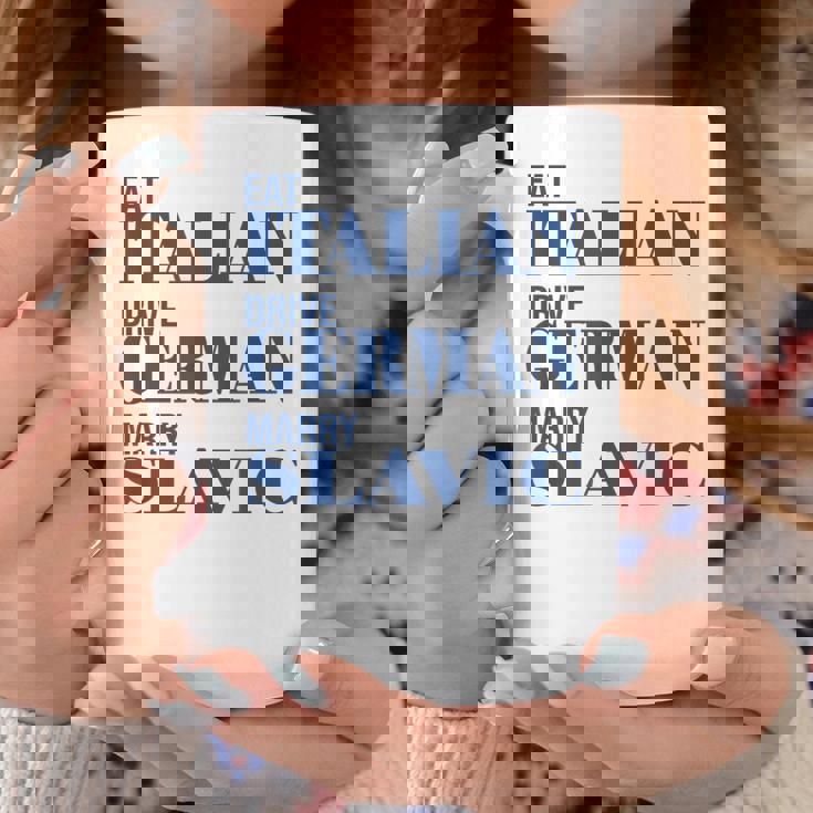 Eat Italian Drive German Marrylavic Quote Car ユーモア コーヒーマグ 面白い贈り物